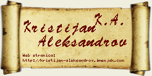 Kristijan Aleksandrov vizit kartica
